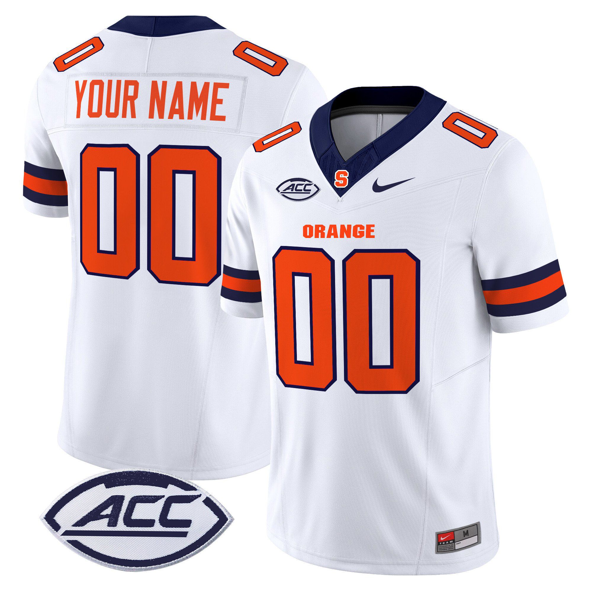 Men Syracuse Orange White Nike 2024 Vapor Limited Custom NCAA Jersey->customized ncaa jersey->Custom Jersey